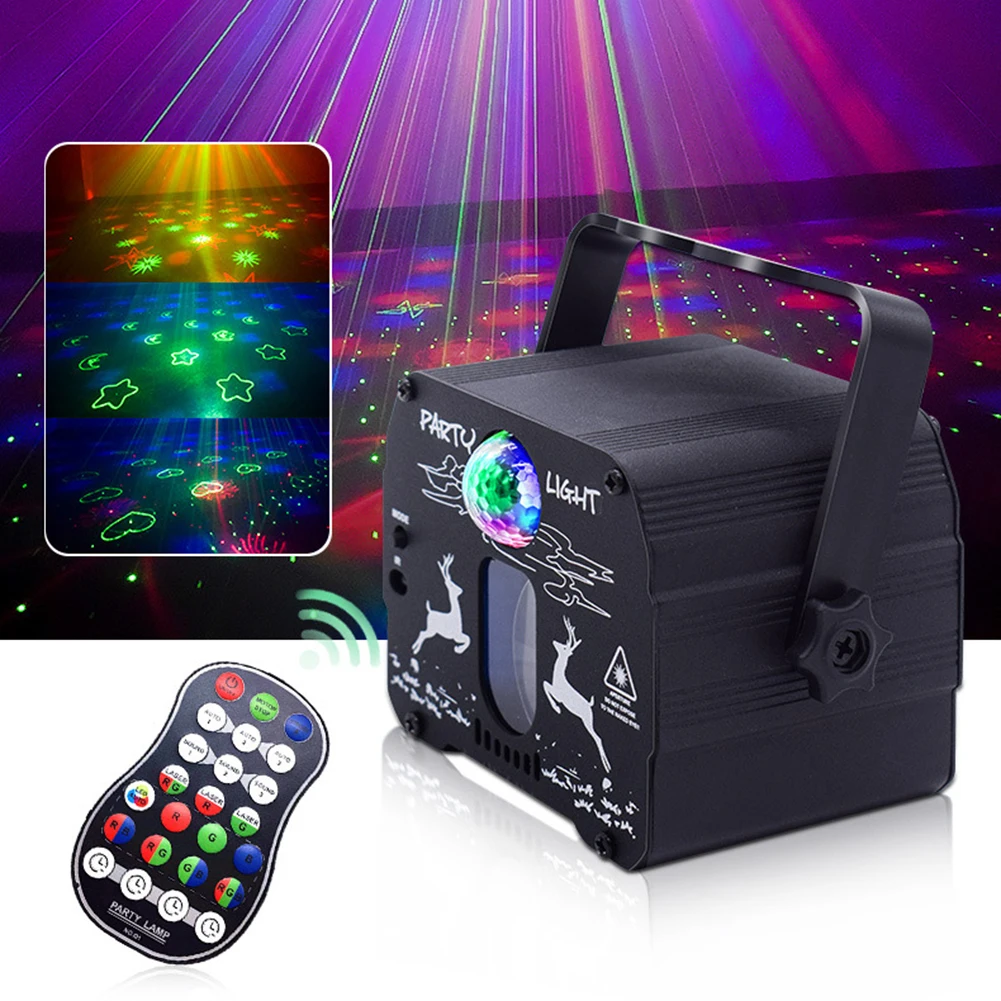 

USB Elk Mini Laser Lamp Pattern Festival KTV Decoration Voice Control Stage Star Projection Atmosphere Light Starry Sky Nightlig