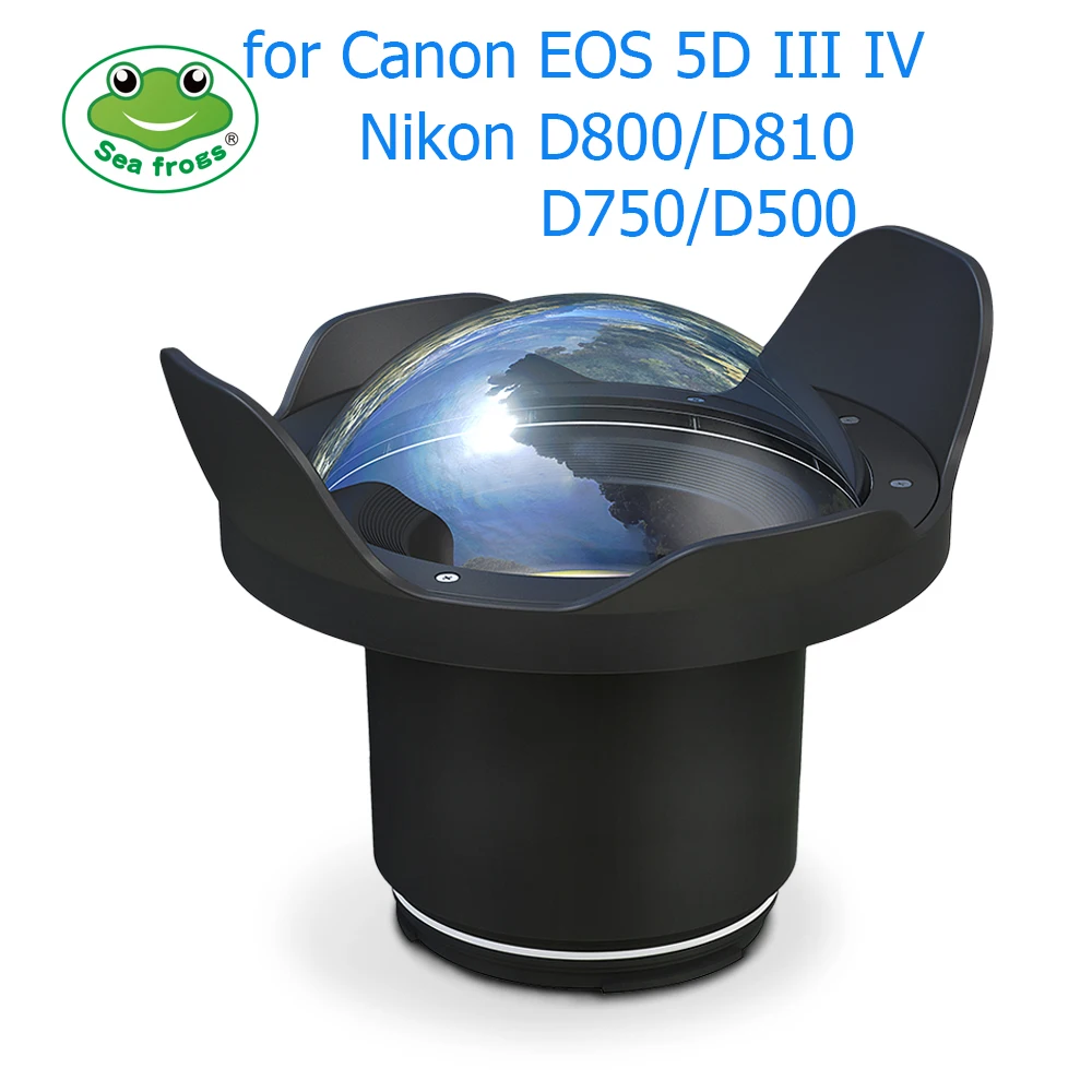 Seafrogs 6 inch Dome Port Wide angle Len For Sony A7R III Canon 750D 80D EOS M3 5D IV Fujifilm J5 Camera underwater Case | Электроника