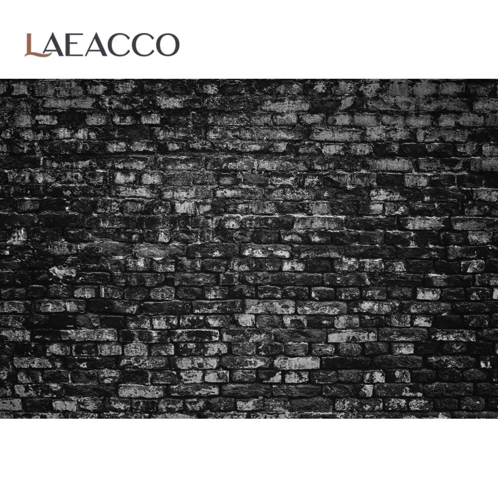 

Laeacco Dark Black Brick Wall Backdrop For Photography Pet Baby Child Portrait Photographic Background Photocall Photo Studio