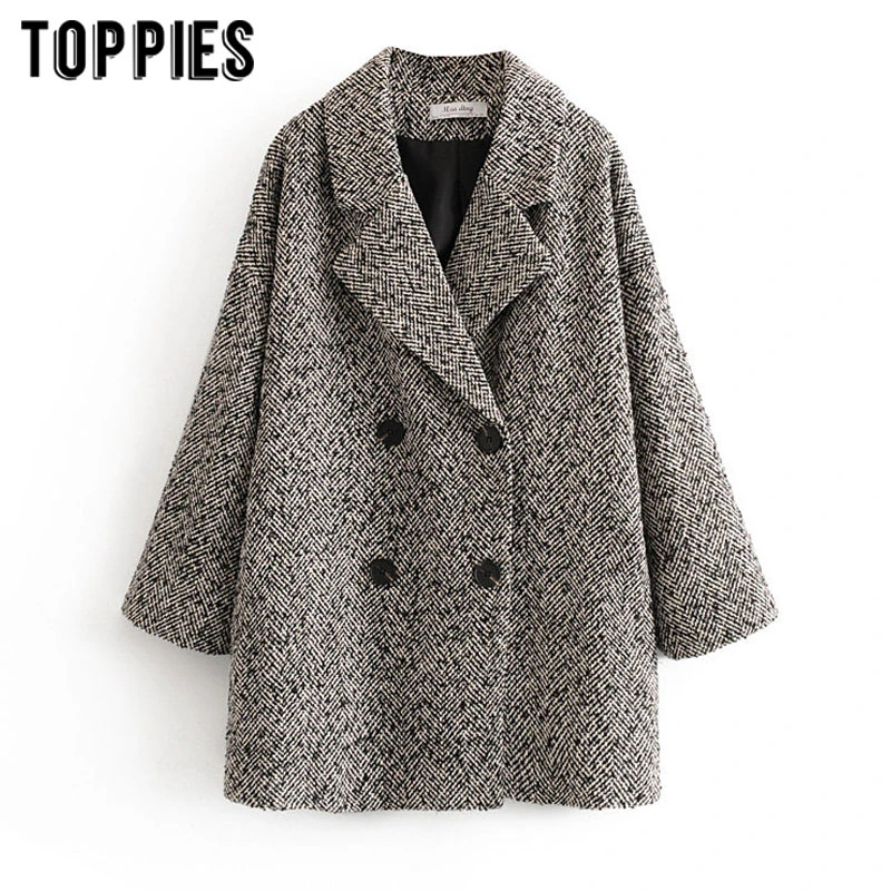 Винтажное пальто в полоску Женский Длинный блейзер весна 2020 свободная