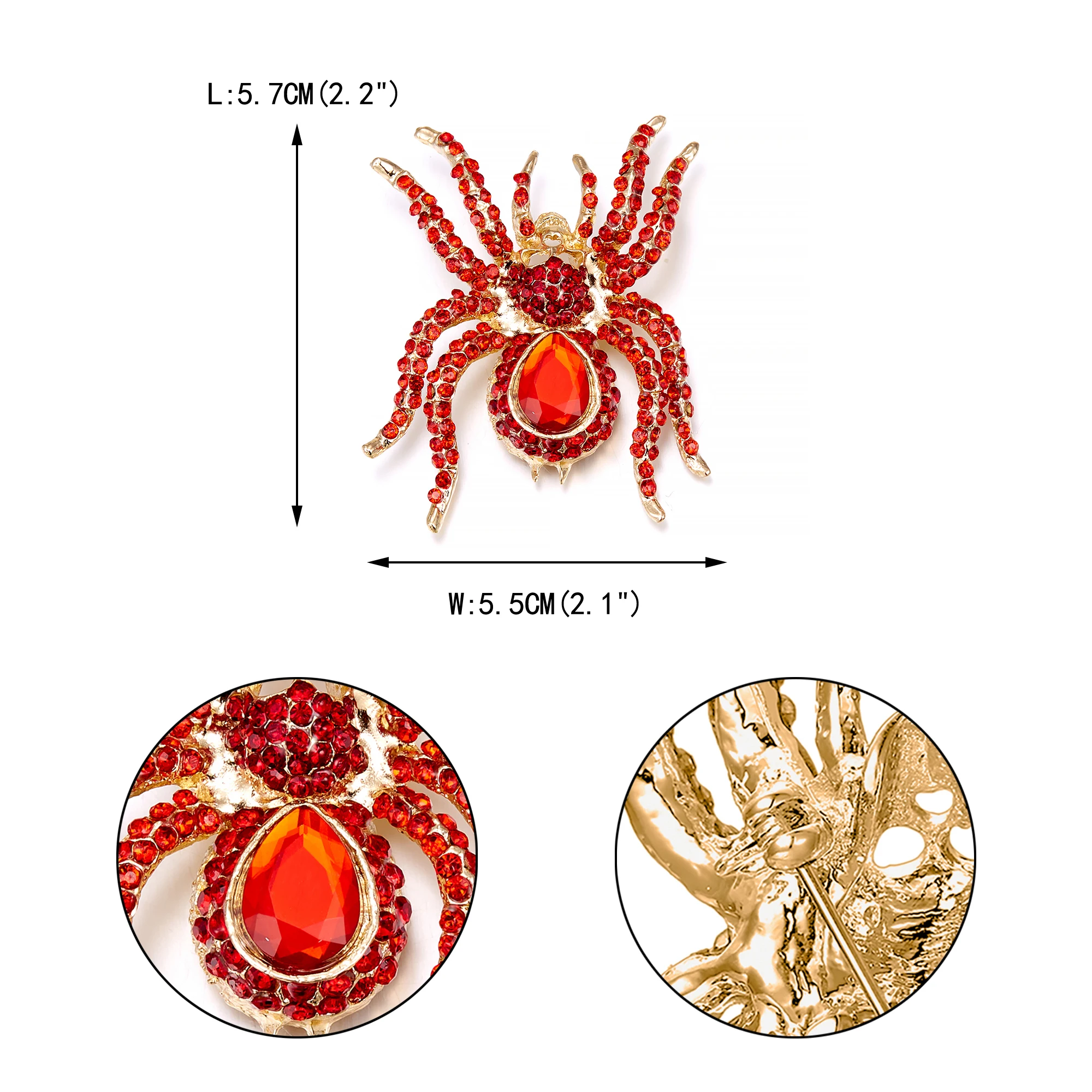 Брошь женская черная многоцветная с черепом брошь в виде паука заколки животными