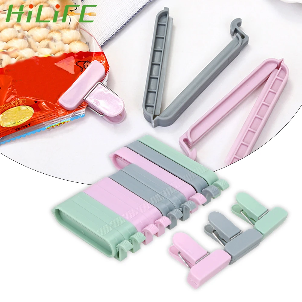HILIFE 12 шт./компл. мешок для хранения закусок герметик Вакуумный герметик зажим для полиэтиленовых пакетов кухонный инструмент зажим для еды