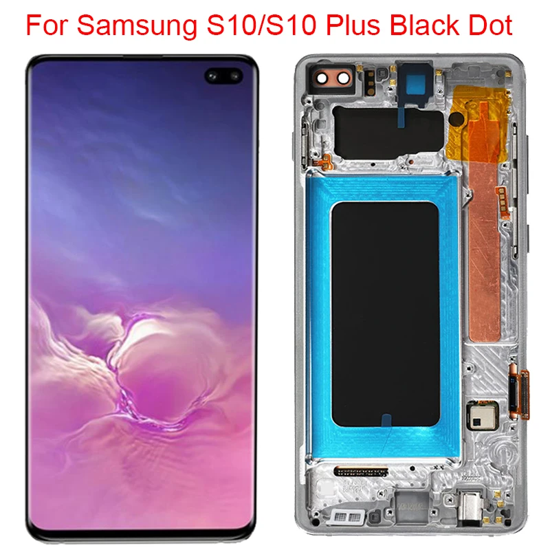 

Small Dot S10 Plus Display For Samsung Galaxy S10 LCD With Frame Super AMOLED Galaxy S10 Plus G975A G973F LCD Touch Screen