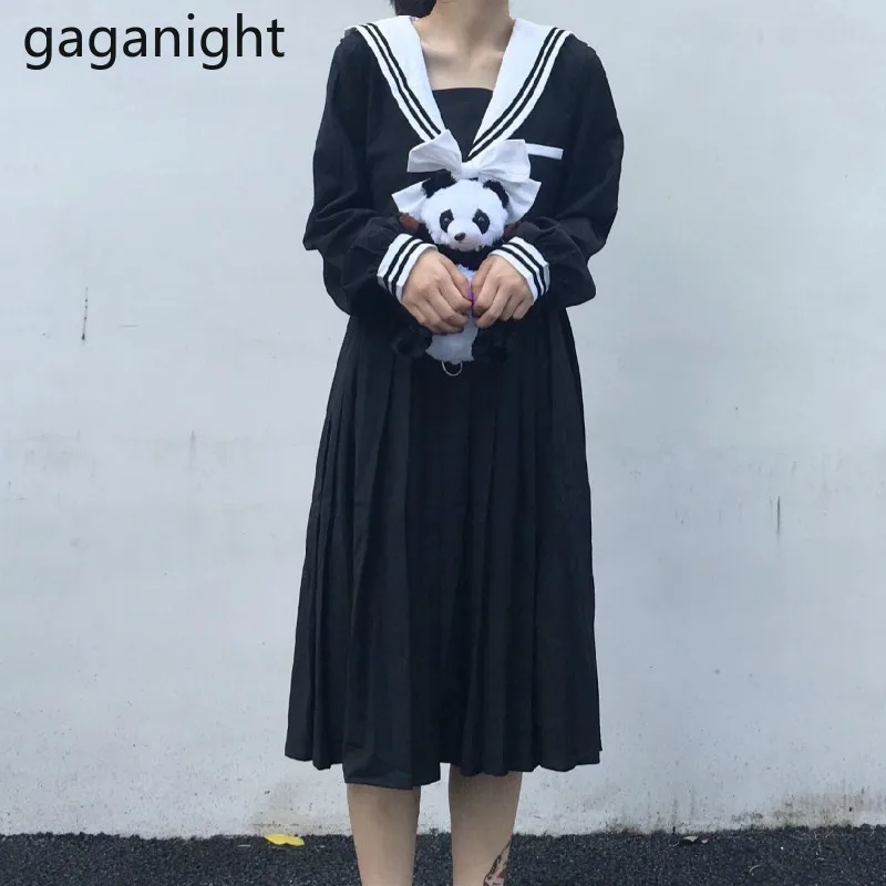 Gaganight модное студенческое платье макси в консервативном стиле с длинными