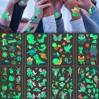 Светящиеся наклейки-татуировки для детей, единорог, Строительный набор, светящееся лицо, руки, ноги для детей, искусство тела