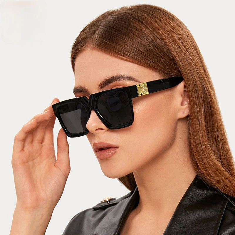 

2021 New Square Retro Sunglasses Women Luxury Brand Glasses Women/Men Oversized Sunglasses Women Mirror Oculos De Sol Feminino