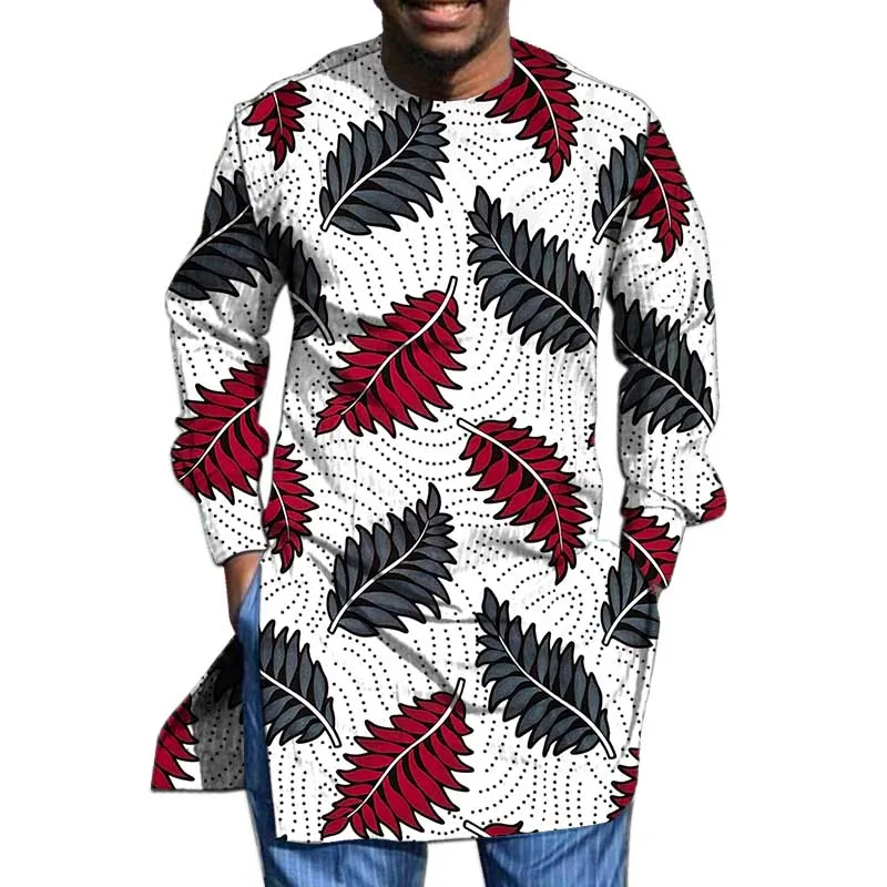 Уникальный дизайн с принтом Мужская рубашка длинным рукавом в африканском стиле