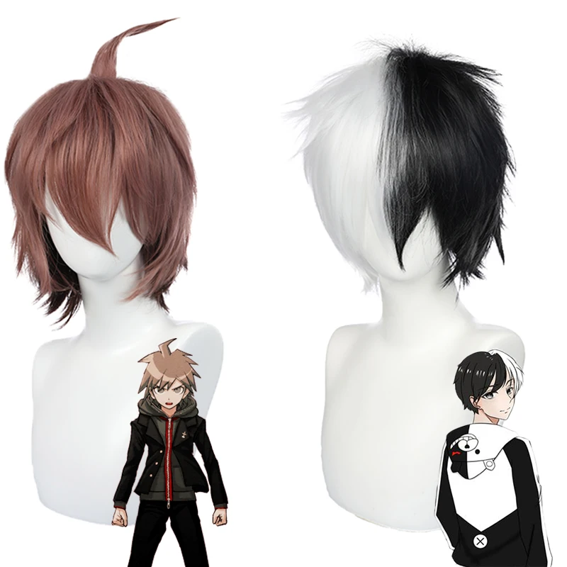 Парик для мужчин и женщин Danganronpa Monokuma/ Naegi Makoto /Nanami Косплей ChiaKi парик Dangan Ronpa