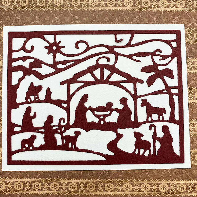 Религия молитвенные металлические Вырубные штампы венок трафареты для сделай