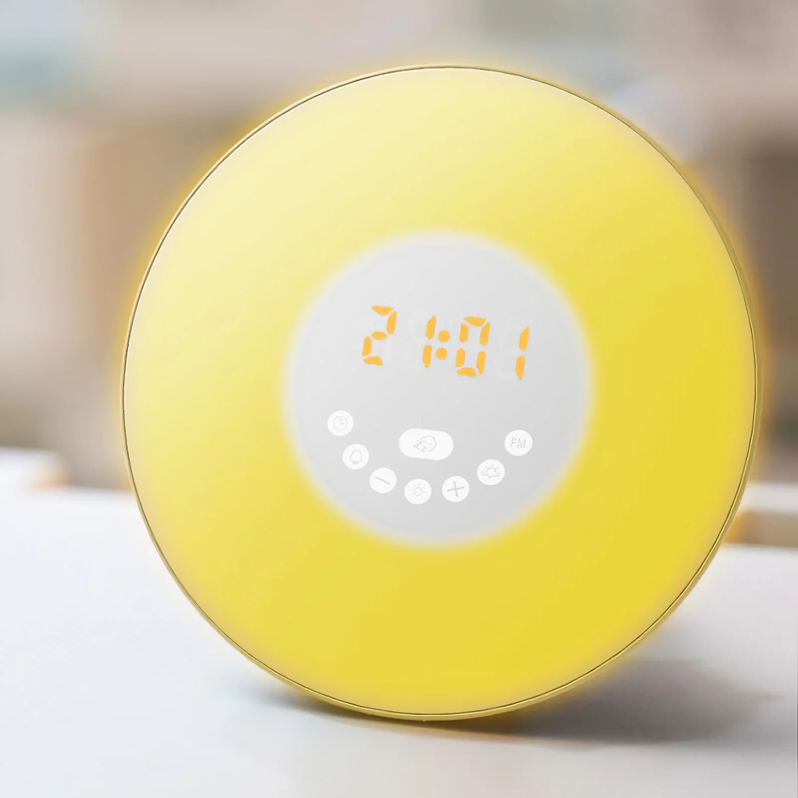 

LED Wake-up Light Alarm Clock Colorful with Sunrise/Sunset Simulation for Bedroom Decoration Multifunctional Touch Control