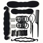 Черные Аксессуары для волос для женщин, для девочек, для укладки кос, для пучка волос, эластичная повязка для волос, держатели головных уборов