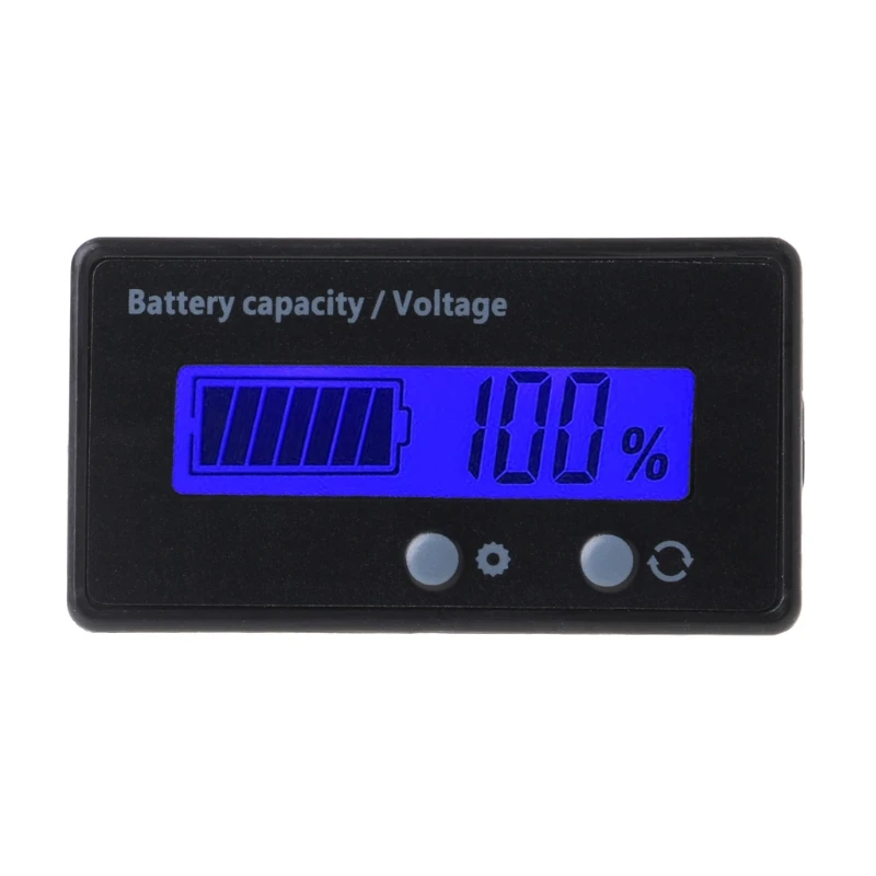 

8-70V Blue LCD Acid Lead Lithium Battery Capacity Indicator Voltmeter Gauge 2in1