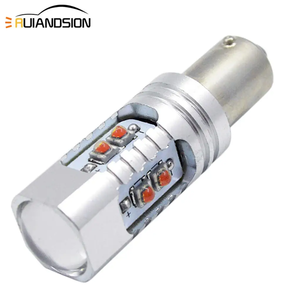 2 шт. AC/DC12-24V H21w BA9S BAY9S BAX9S 433D C'ree чипы светодиодный Белый/янтарный Canbus светодиодный задний фонарь 50 Вт 10smd для CC MG3 Citroen
