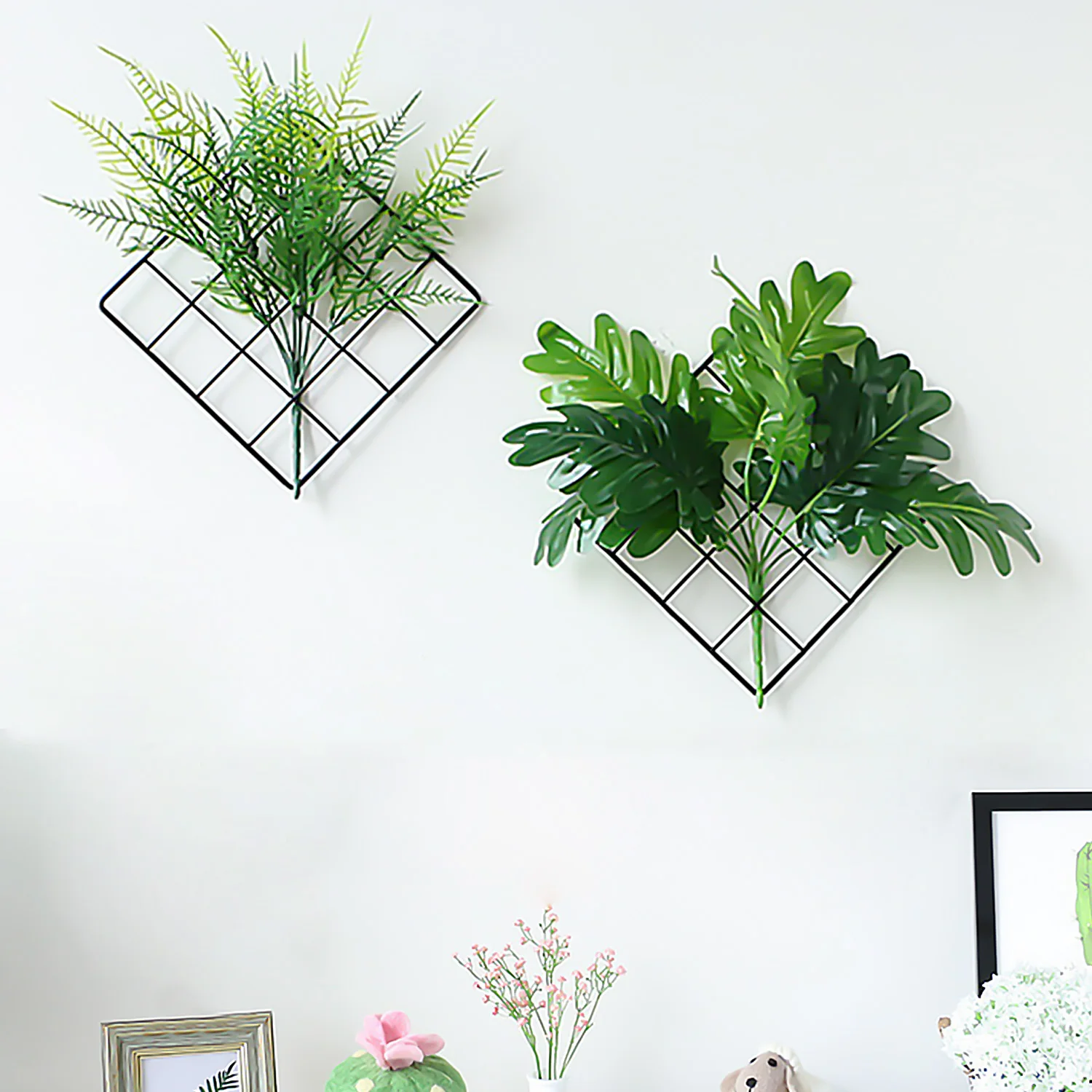 2 шт. элегантная квадратная железная металлическая сетчатая фоторамка настенная