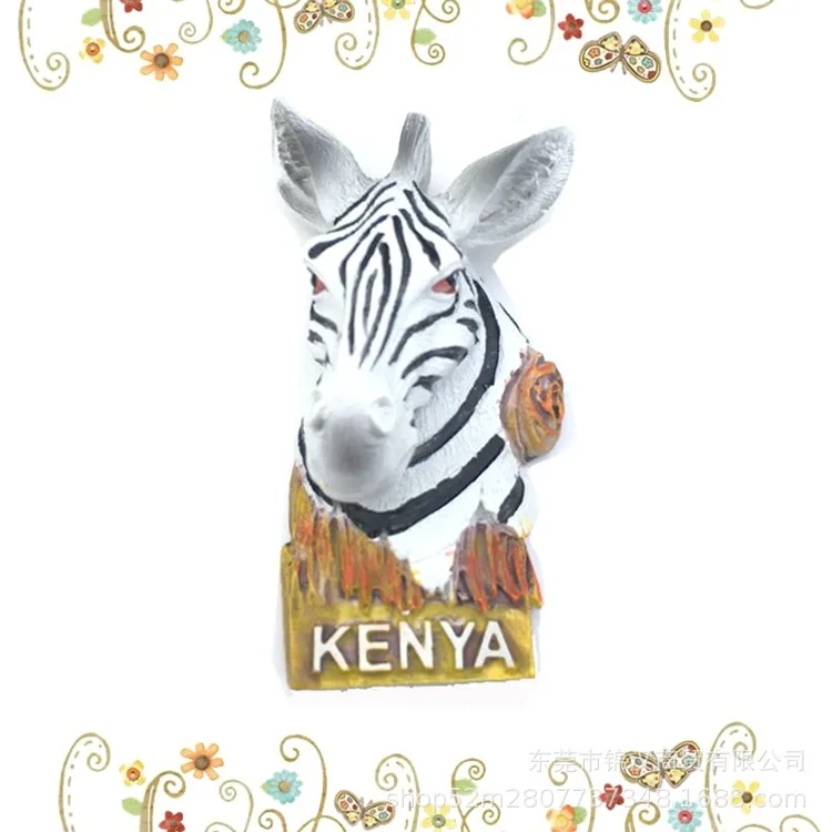 Кения магниты на холодильник Африканские животные полимерные украшения 3D