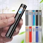 6 видов цветов Мини электрическая зажигалка вейпер USB зарядка сенсорный Управление Портативный ветрозащитный со светодиодной Мощность индикатора сигареты аксессуары
