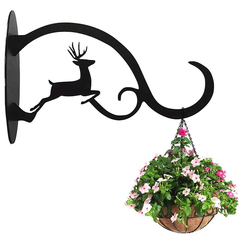 

Iron Black Lantern Bracket,Plant Wall Hanger,2 Pieces of 11 Inch Indoor and Outdoor Decoration Metal Wall Hook