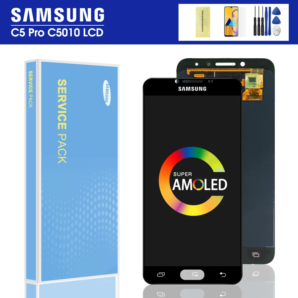 Оригинальный ЖК-дисплей 5 2 дюйма для Samsung Galaxy c5 pro c5010 с сенсорным экраном