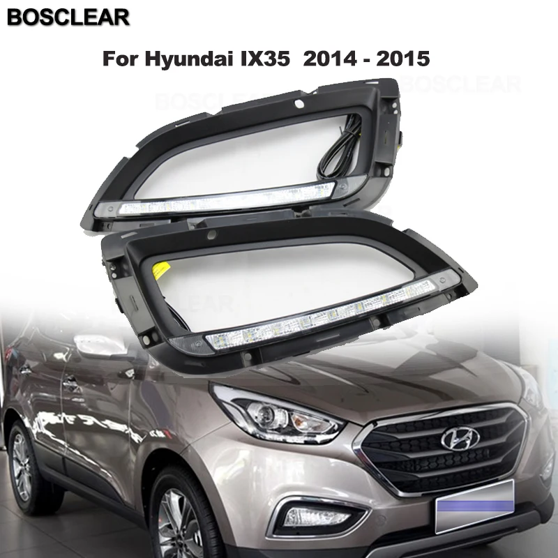 2X светодиодный DRL Дневной ходовой огонь и светильник s для Hyundai Ix35 2010 2018 Tucson