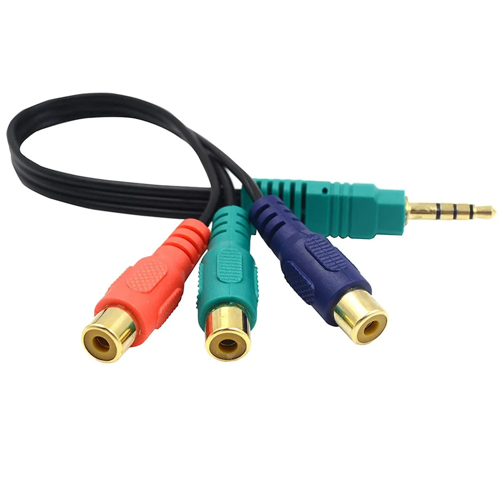 Аудиокабель-разветвитель 3 5 мм на RCA Mini 1/8 дюйма TRS стерео штекер 3RCA аудио/видео AV