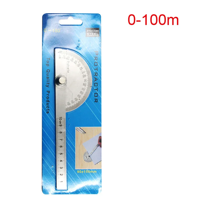 

14.5cm 180 Degree Adjustable Protractor Multifunction Semicircular Protractor Angle Ruler Divider Stainless Steel Gauge Wood
