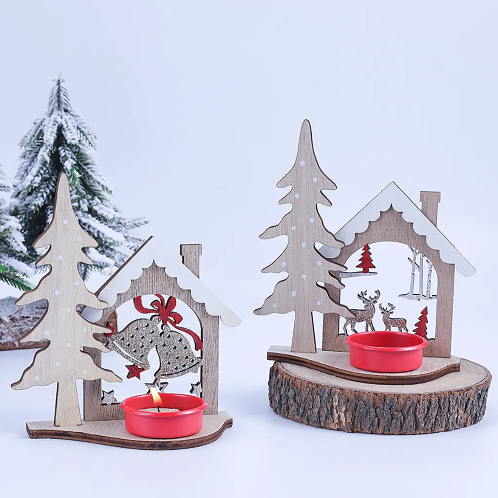 Креативный Рождественский деревянный фотоподсвечник сделай сам настольное