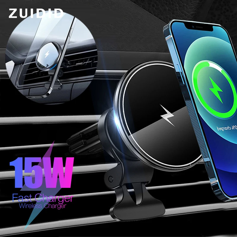 

15W Magnetic Wireless Charger Holder Qi Air Vent Mobile Phone Fast Charging Car Bracket For iPhone 11 12 Pro Max 12 Mini XR XS X