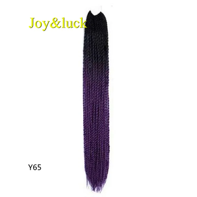 Y65 Joy& luck 24 дюйма Сенегальские закрученные крючком косички 30 прядей синтетические волосы для наращивания плетение волос - Цвет: Y65