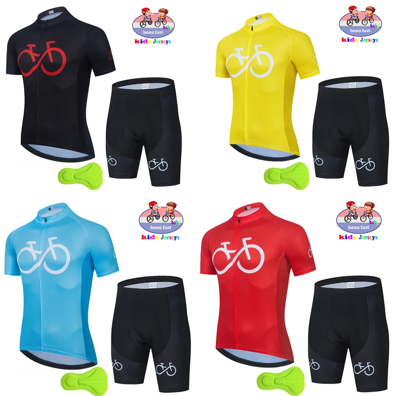 2021 New High Quality Kids Cycling Clothing Summer Boys Girls Short Sleeve Jersey Set Biking Clothes MTB Children's Cycling Wear