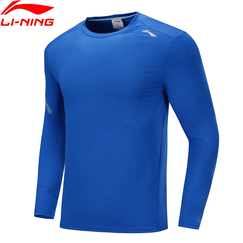 Li-Ning мужские футболки с длинным рукавом для бега, удобные дышащие спортивные футболки с подкладкой для фитнеса ATLP055 MTL1049