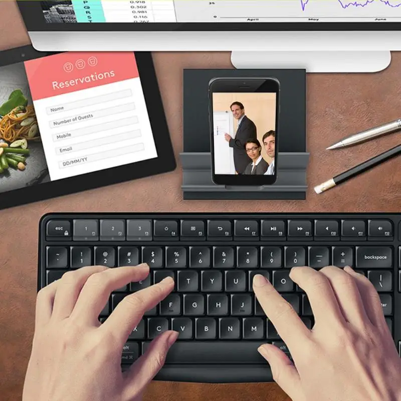 Клавиатура Logitech K375S 104 клавиши bluetooth 2 4 ГГц USB Беспроводная Двухрежимная