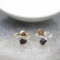 natural amethysts citrines dual gemstone adjustable ringyellow quartz purple crystal finger rings for womans party gift