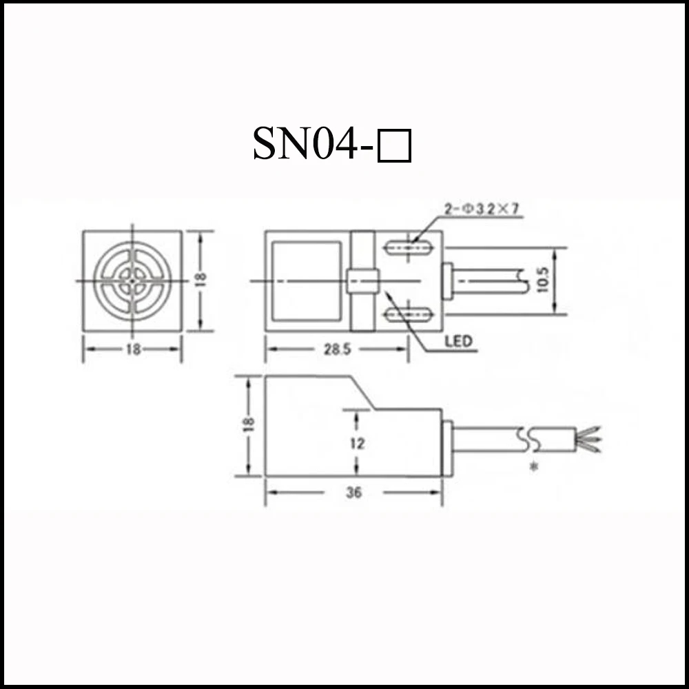 

SN04-N,SN04-N2 NPN-NC/NO Proximity approach Switch Square Inductive DC Three Wire 6-36V Distance Induction Switch Metal sensor