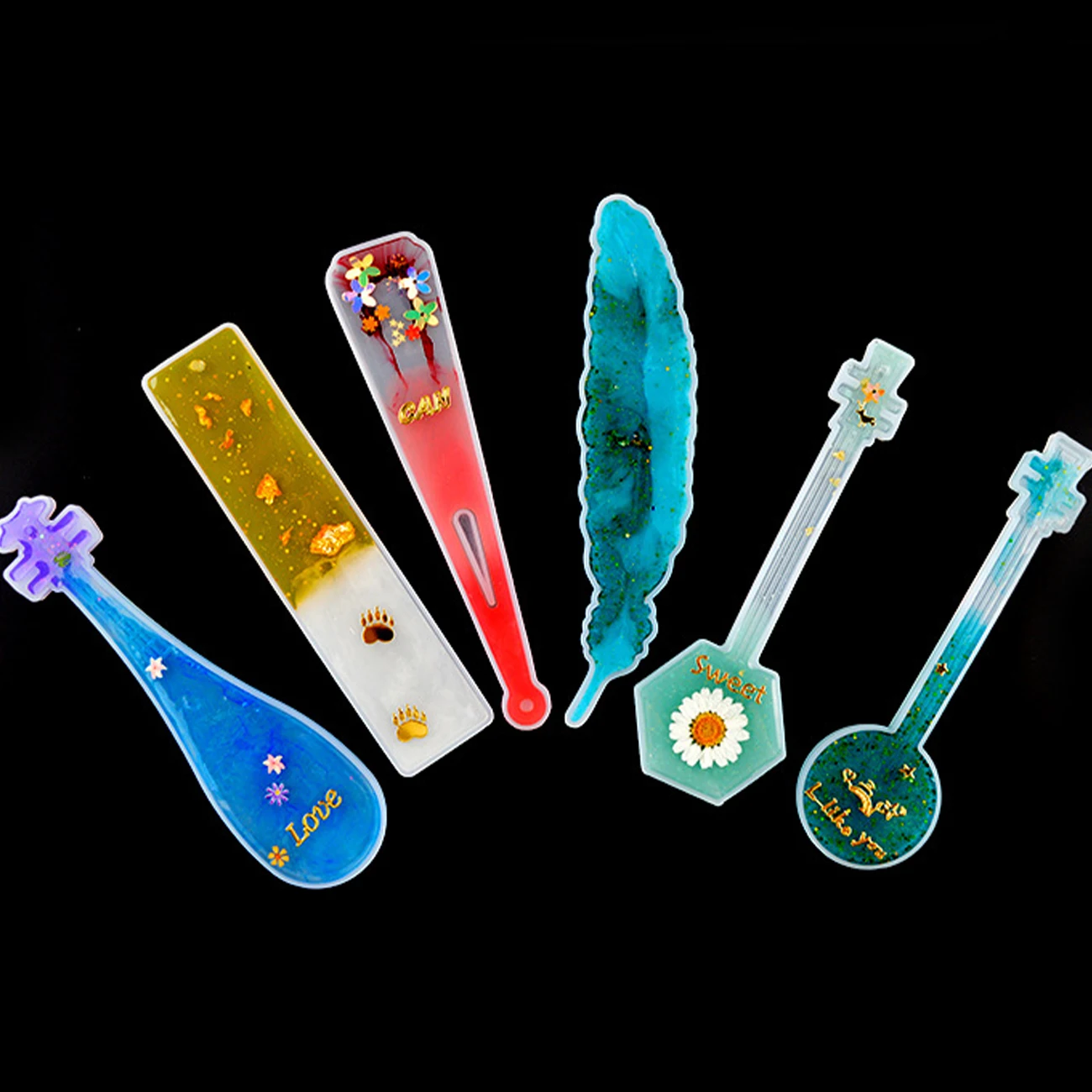 

8 Pack DIY Bookmark Rectangle Resin Casting Mold Transparent Epoxy Resin Jewelry Craft Mold for DIY Bookmark Crafts