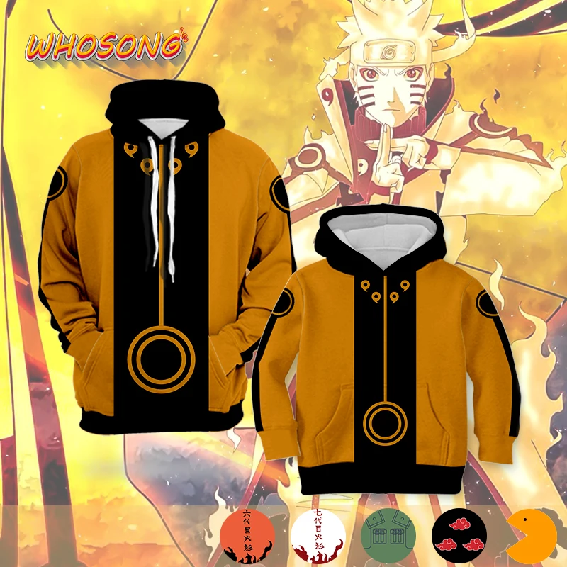 Толстовка WHOSONG с 3D принтом Наруто одежда для косплея худи японским аниме рисунком