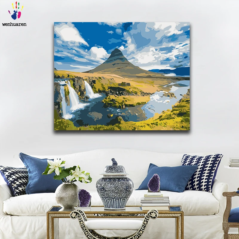 DIY окраска по номерам с природным ландшафтом в картины &quotгоры&quot комплекты 40x50