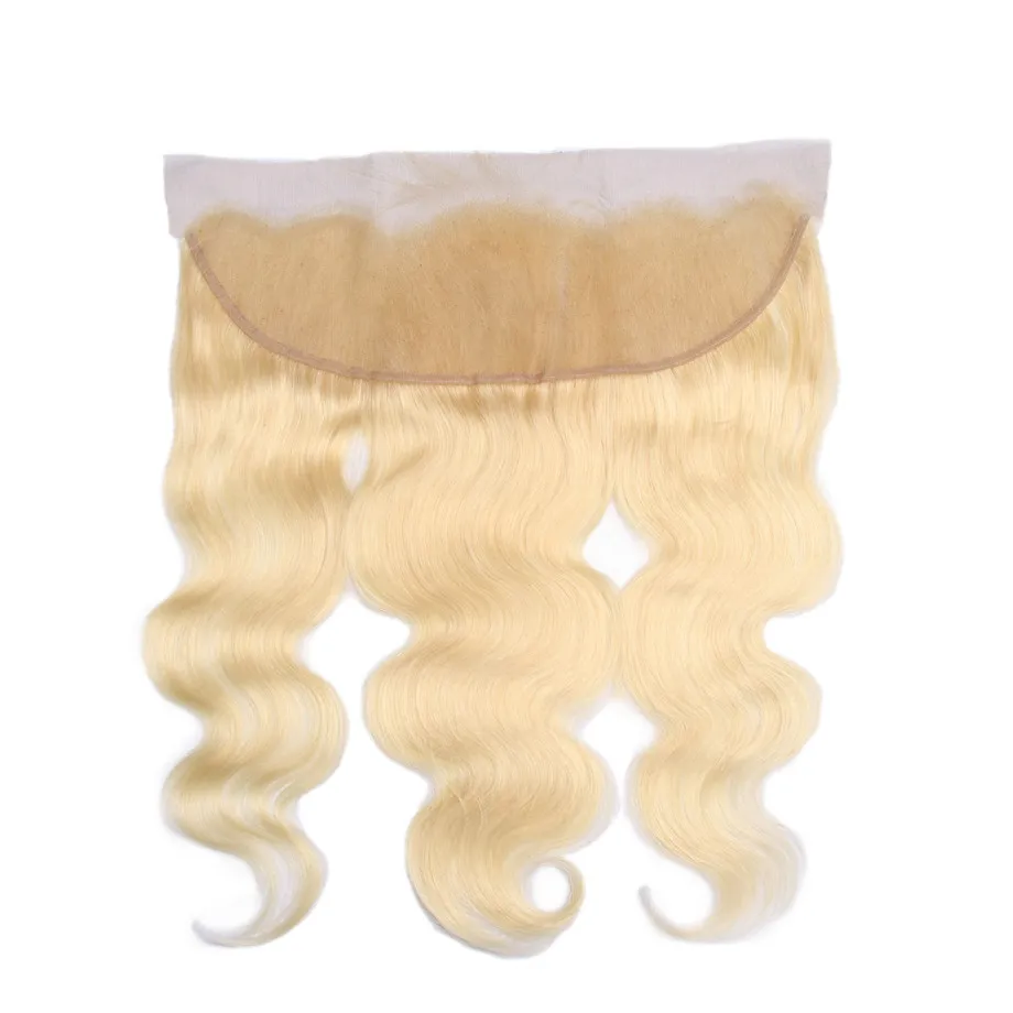 Bling Hair бразильские объемные Волнистые Кружева Фронтальная застежка 13*4 Средняя/свободная/три части с детскими волосами Remy 1b/613 блонд