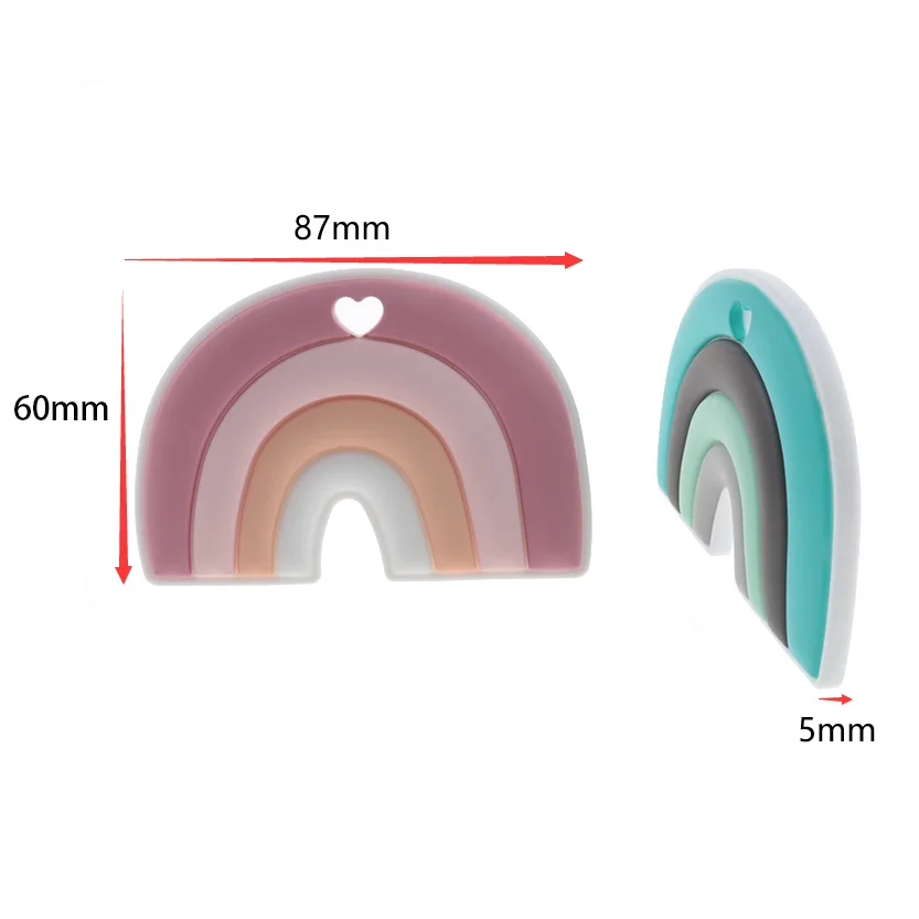 Mordedor de silicona para beb&eacute;s, cadena de chupete, accesorios para el cuidado de los dientes, regalos de Baby Shower, sin BPA, 10 piezas-5