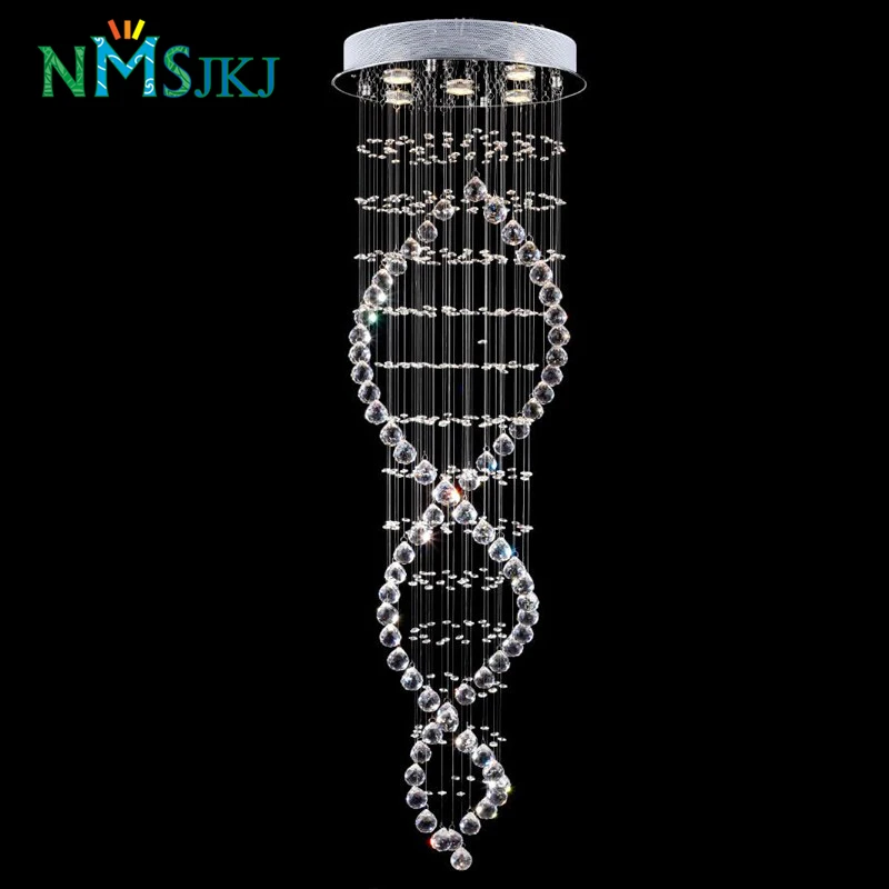 Современный светодиодный светильник роскошная двойная спираль Хрустальная