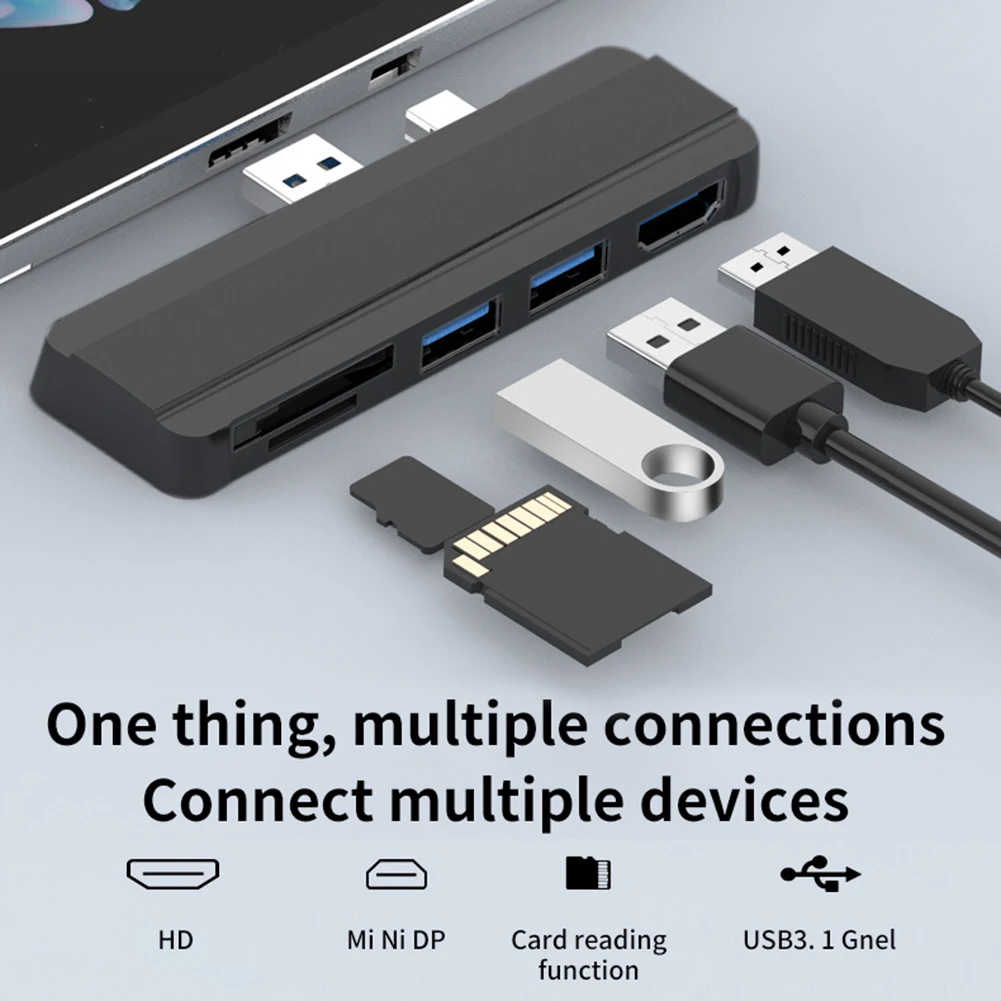 

Док-станция USB 5 в 1 для Surface Pro 5 Pro 4 Pro 3, док-станция для концентратора с 4K HDMI-совместимым разъемом USB 3,0 TF
