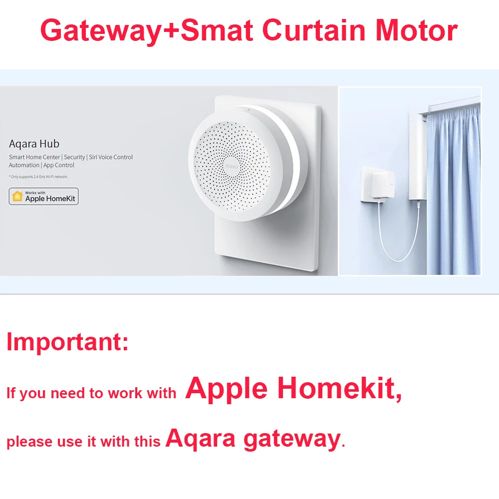 curtain with gateway Новинка, Aqara B1, умный занавес, мотор, приложение, дистанционное управление, беспроводной синхронизация, моторизованный электрический занавес, мотор для Xiaomi, умный дом - Цвет: curtain with gateway