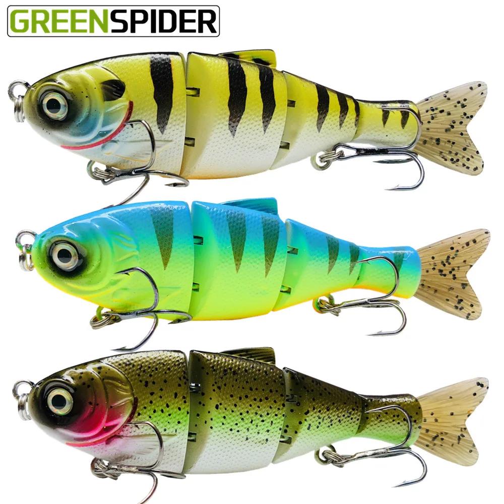 

GREENSPIDER new Lure Jointed Bait 140mm/38.8G Swimbait Fishing Lures Hard Body Sinking Bass Pike Fishing Bait Tackle