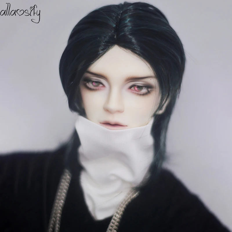 

Allaosify Bjd Wig SD 34 Points Uncle Dragon Long Jellyfish Wolf Tail Fake Hair Milk Silk Black And White Gold