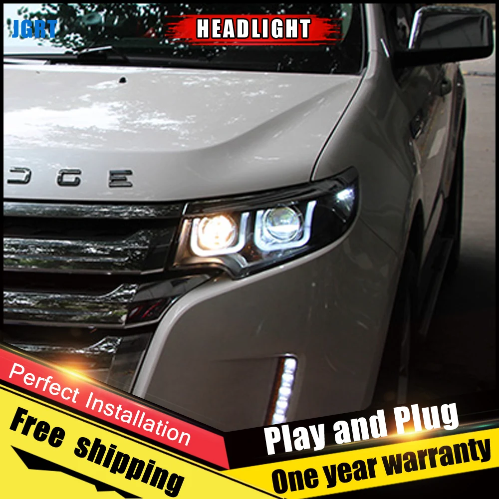 2 шт. автомобиль Стиль светодиодный фары для Ford Edge 2011 2014 края налобный фонарь DRL