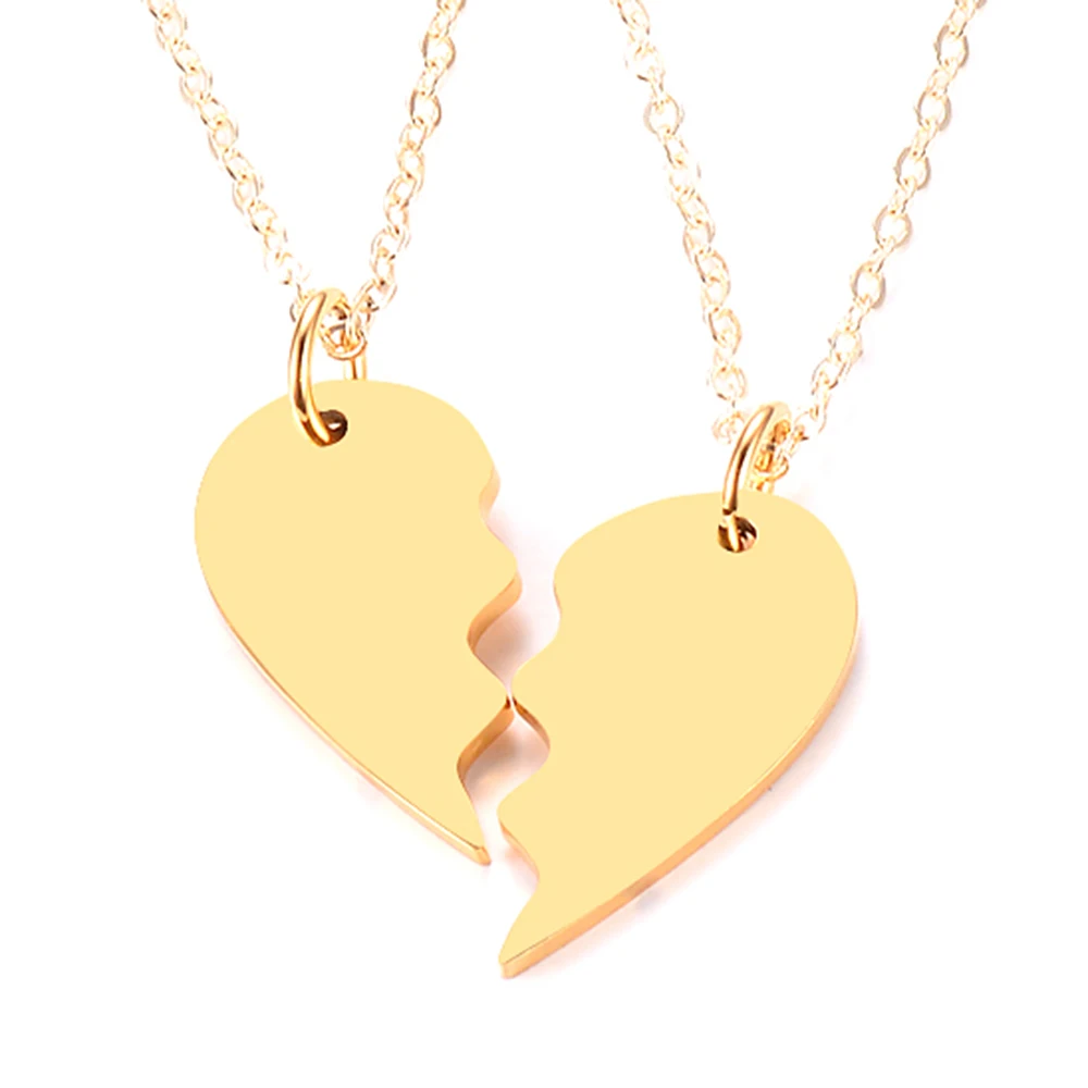 

Stainless Steel Best Friends Heart Couple Necklaces Custom Engraving Name Love Gifts for Friendship Accessory