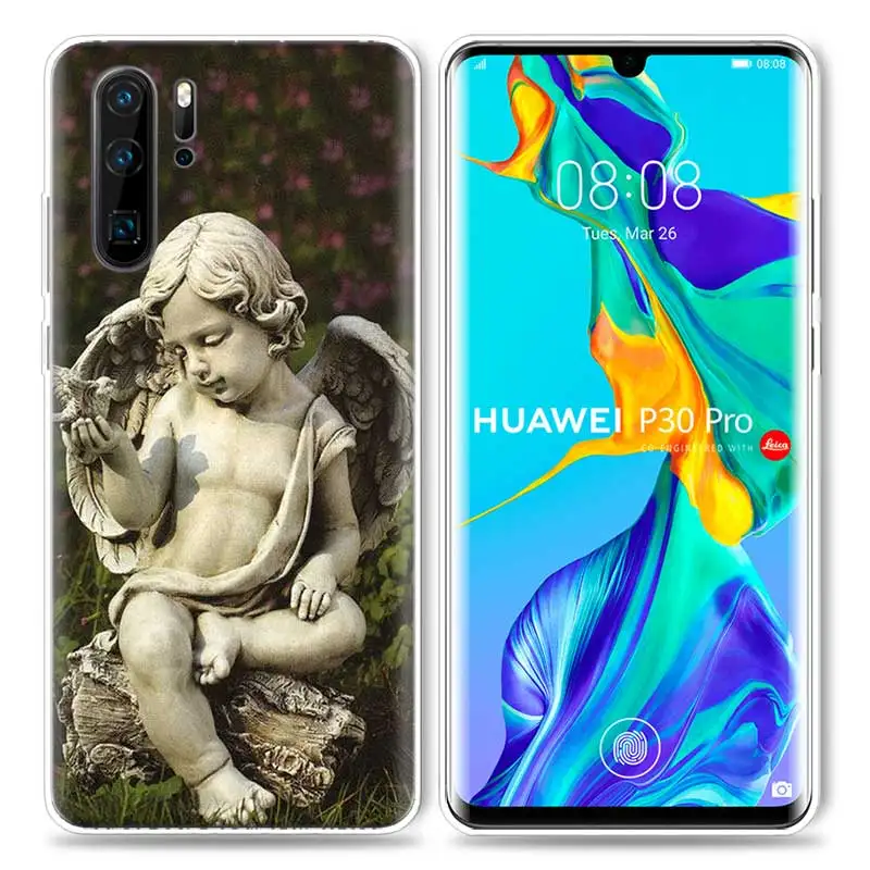 Ретро винтажный Чехол с художественной статуей для huawei P20 P30 Pro P Smart Z Plus P10 P9 Lite Мягкий ТПУ силиконовый чехол для телефона