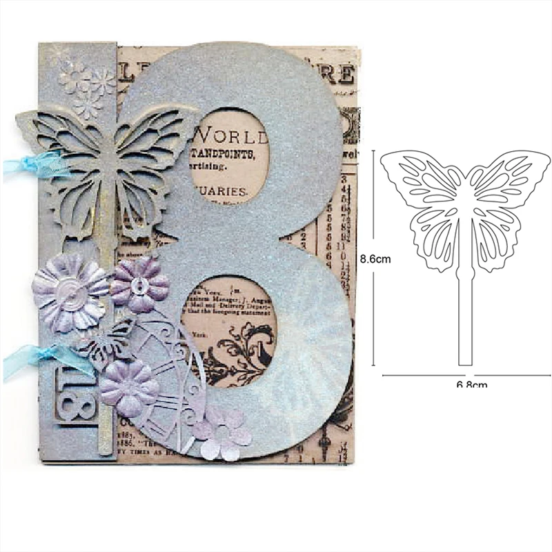 

Butterfly Stick Border Metal Cutting Dies for DIY Scrapbooking Dies Paper Cards Making Embossing die cut Decorative craft dies