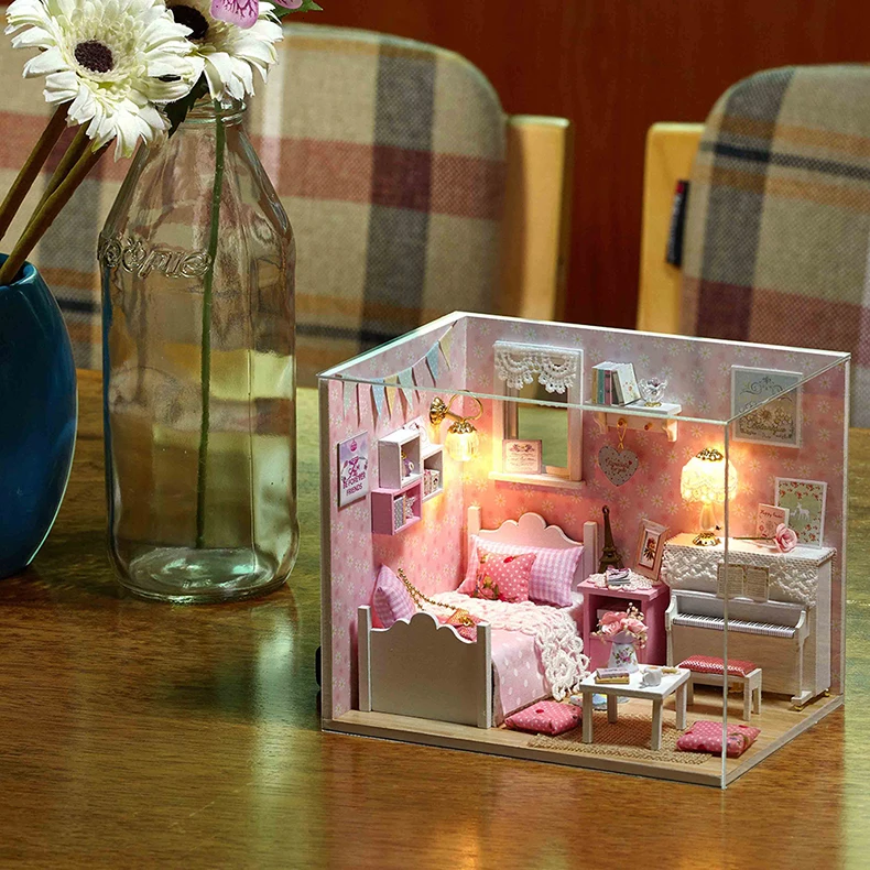Кукольный дом мебель Diy Миниатюрный 3D Деревянный Miniaturas кукольный домик игрушки для детей подарки на день рождения Каса дневник котенка куклы