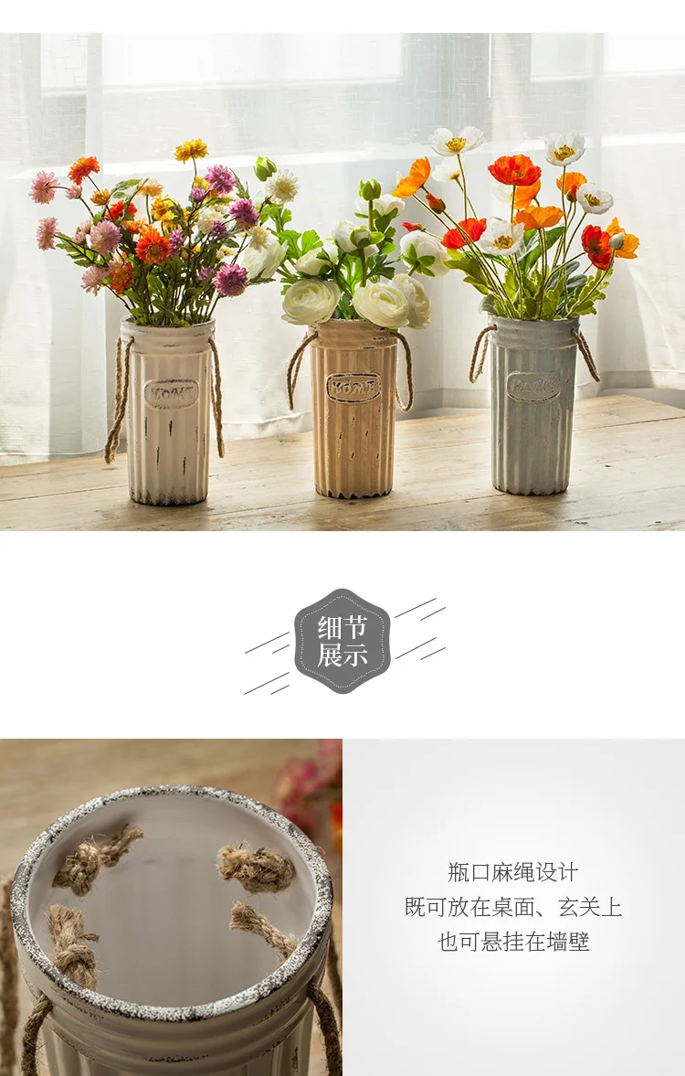 

Hydroponic Vase Ceramic Vintage Plant Container Flower Arrangement Pastoral Garden Jardineria Decoracion Home Decoration EF50FP