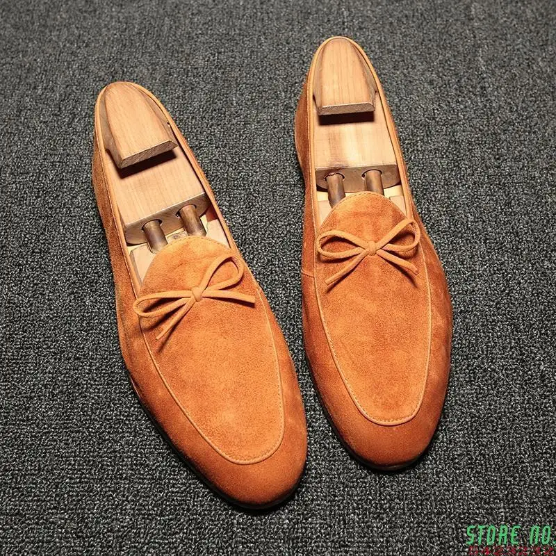 

High Quality New Fashion Men Suede Leather Elegant Slip-on Shoe Vintage Casual Classic Male Loafer Shoes Zapatos De Hombre HC484